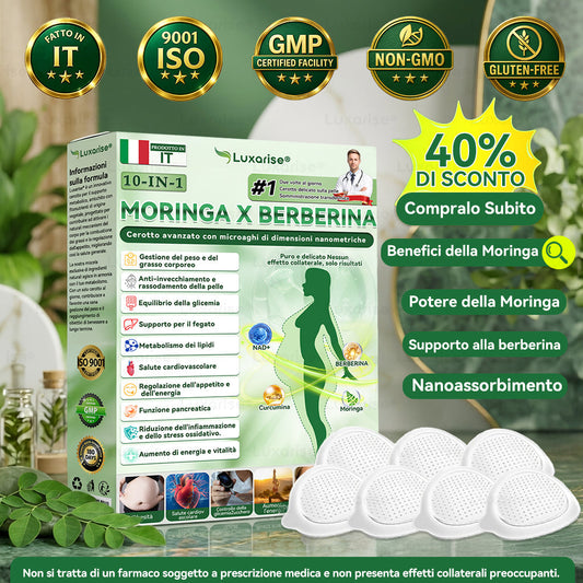 💖𝑁𝑒𝑔𝑜𝑧𝑖𝑜 𝑢𝑓𝑓𝑖𝑐𝑖𝑎𝑙𝑒  |🛺𝑳𝒖𝒙𝒂𝒓𝒊𝒔𝒆®  Moringa · Berberine × NAD+ 10-in-1 Advanced Nano Microneedle Patch II (Solo una volta al giorno, cambiamenti visibili in 7 giorni)  Per obesità, pelle rilassata, diabete, apnea notturna, problemi articolari e molto altro